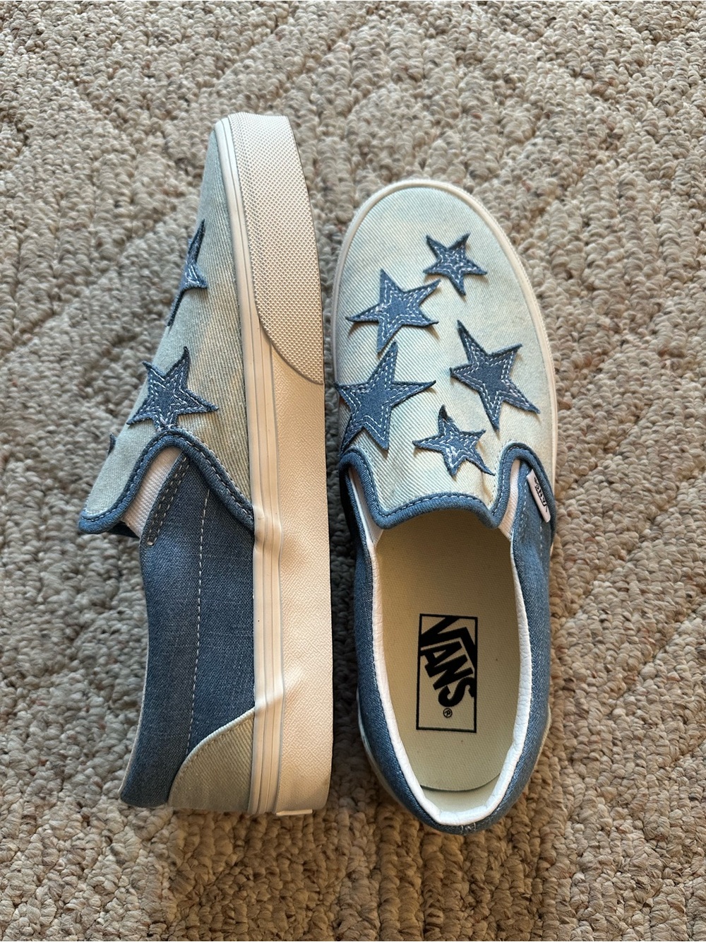 Vans Classic Starry Night Denim Slip Ons NWOB